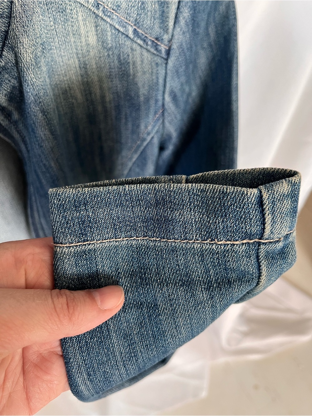 GUESS Light Blue Washed Denim Zip Jacket - Picture 6 of 10